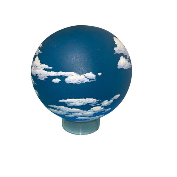 Don Jones Vintage Earthenware Globe Of Sky Atmosphere Blue Signed - Picture 9 of 11